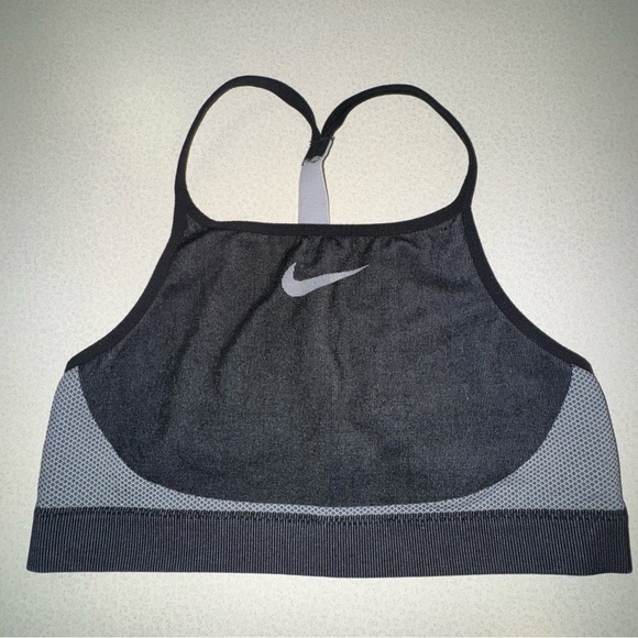 Nike Girls' Black and Gray Sports Training Bra Size Extra Large - Picture 1 of 7
